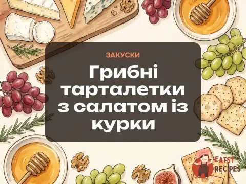 Грибні тарталетки з салатом із курки