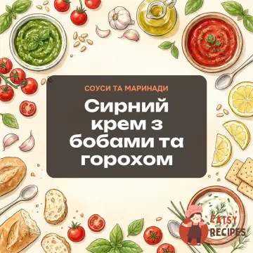 Сирний крем з бобами та горохом