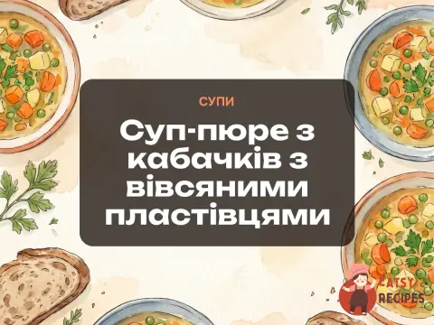 Суп-пюре з кабачків з вівсяними пластівцями