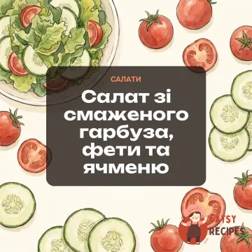 Салат зі смаженого гарбуза, фети та ячменю