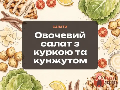 Овочевий салат з куркою та кунжутом