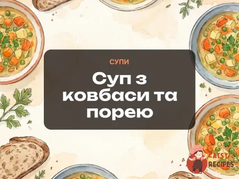 Суп з ковбаси та порею