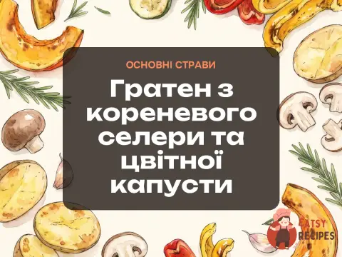 Гратен з кореневого селери та цвітної капусти