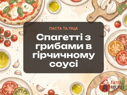 Спагетті з грибами в гірчичному соусі
