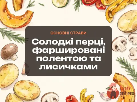 Солодкі перці, фаршировані полентою та лисичками