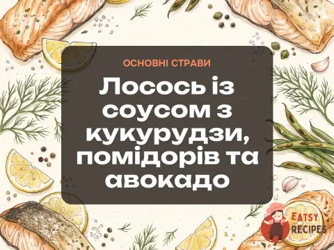 Лосось із соусом з кукурудзи, помідорів та авокадо
