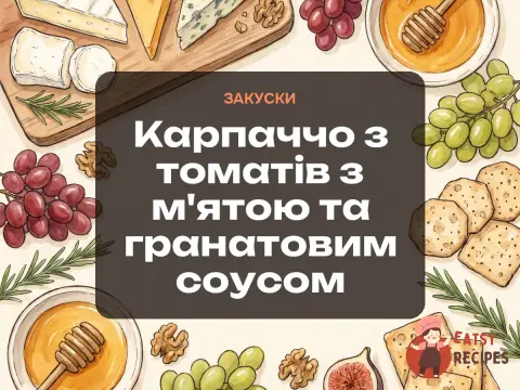 Карпаччо з томатів з м'ятою та гранатовим соусом