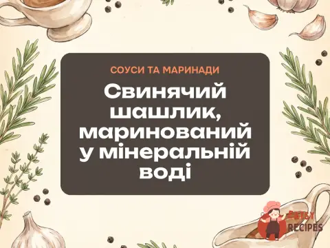 Свинячий шашлик, маринований у мінеральній воді