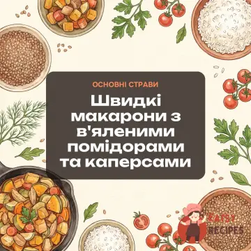 Швидкі макарони з в'яленими помідорами та каперсами