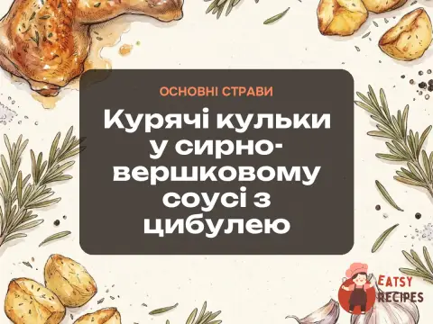 Курячі кульки у сирно-вершковому соусі з цибулею