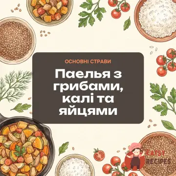 Паелья з грибами, калі та яйцями