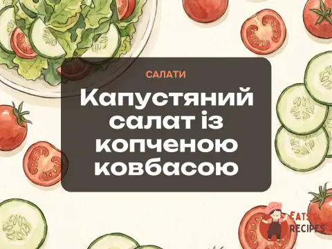 Капустяний салат із копченою ковбасою