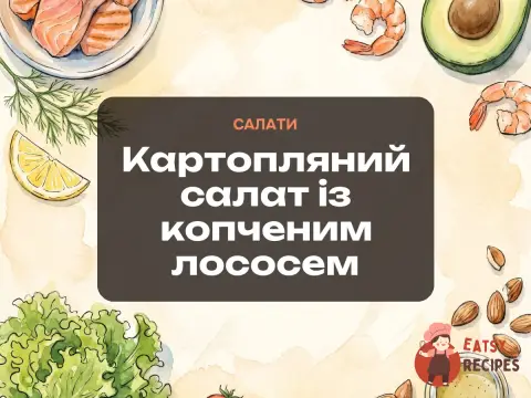 Картопляний салат із копченим лососем