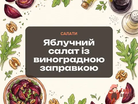 Яблучний салат із виноградною заправкою