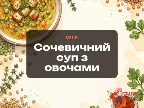 Сочевичний суп з овочами