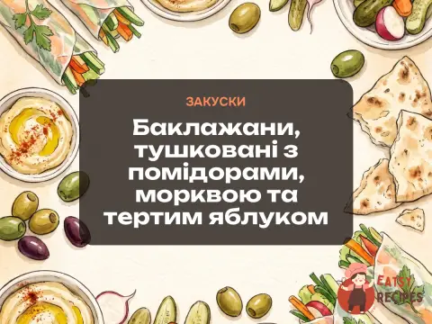 Баклажани, тушковані з помідорами, морквою та тертим яблуком