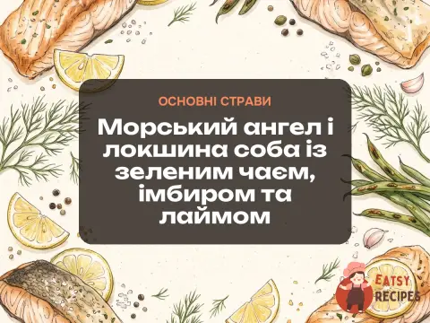 Морський ангел і локшина соба із зеленим чаєм, імбиром та лаймом