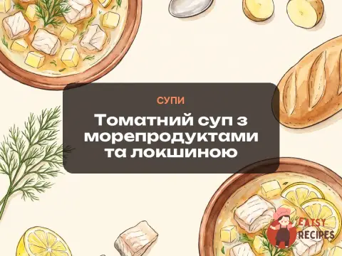 Томатний суп з морепродуктами та локшиною