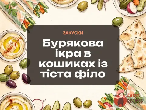 Бурякова ікра в кошиках із тіста філо