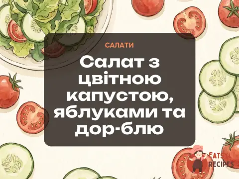 Салат з цвітною капустою, яблуками та дор-блю