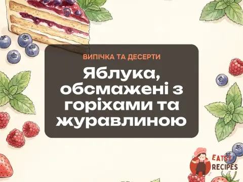 Яблука, обсмажені з горіхами та журавлиною