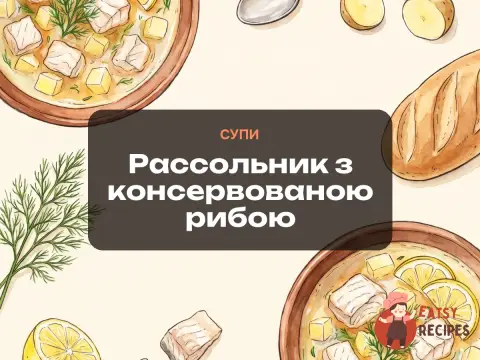 Рассольник з консервованою рибою