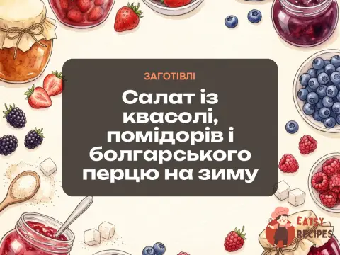 Салат із квасолі, помідорів і болгарського перцю на зиму