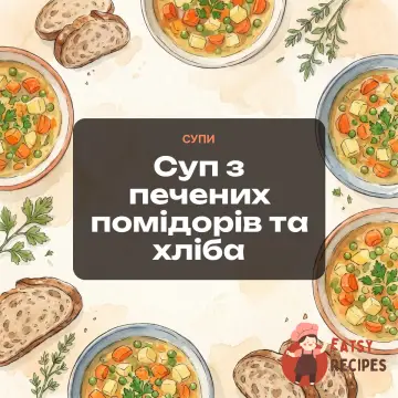 Суп з печених помідорів та хліба