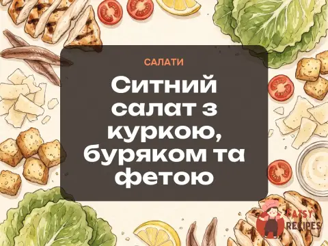 Ситний салат з куркою, буряком та фетою