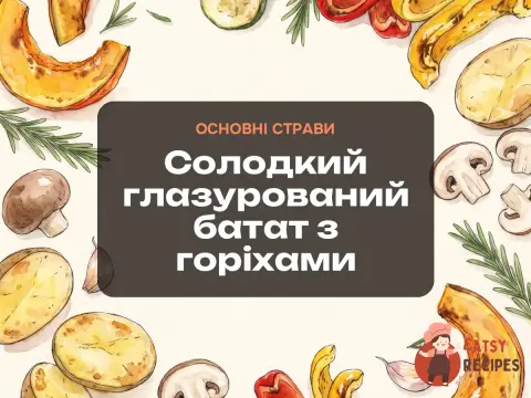 Солодкий глазурований батат з горіхами