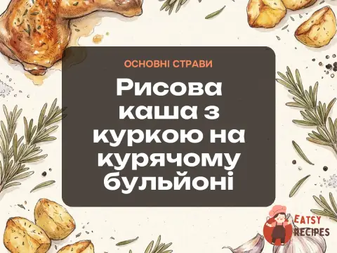 Рисова каша з куркою на курячому бульйоні