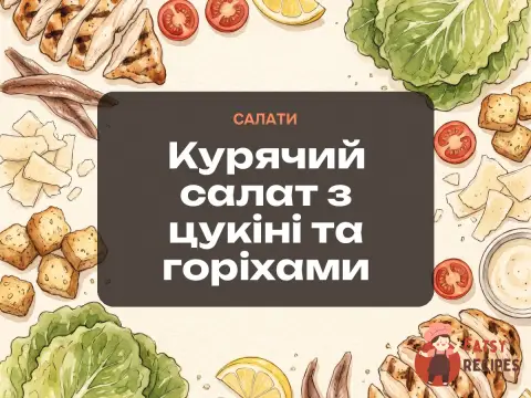 Курячий салат з цукіні та горіхами