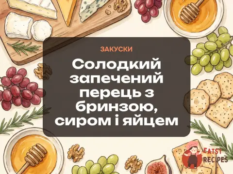 Солодкий запечений перець з бринзою, сиром і яйцем
