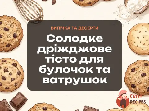 Солодке дріжджове тісто для булочок та ватрушок