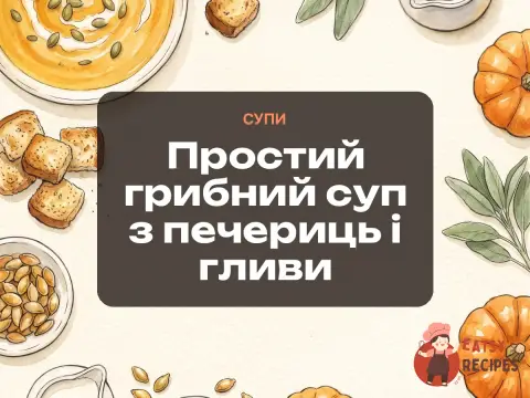 Простий грибний суп з печериць і гливи