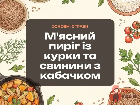 М'ясний пиріг із курки та свинини з кабачком