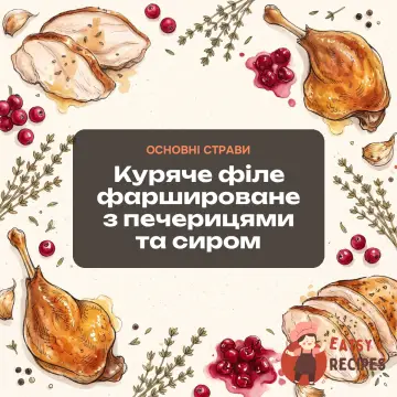 Куряче філе фаршироване з печерицями та сиром