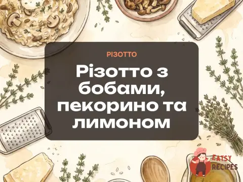 Різотто з бобами, пекорино та лимоном