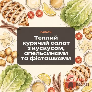 Теплий курячий салат з кускусом, апельсинами та фісташками