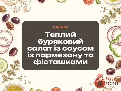 Теплий буряковий салат із соусом із пармезану та фісташками