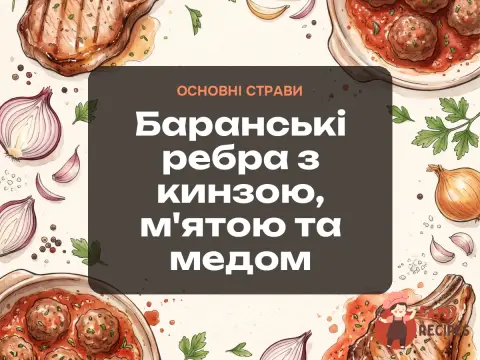 Баранські ребра з кинзою, м'ятою та медом