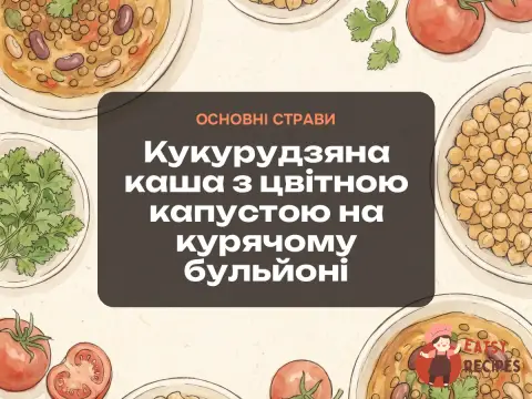 Кукурудзяна каша з цвітною капустою на курячому бульйоні