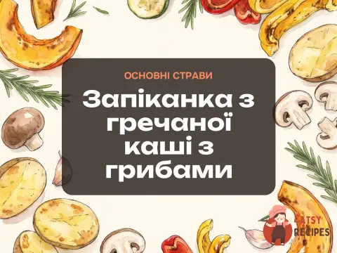 Запіканка з гречаної каші з грибами