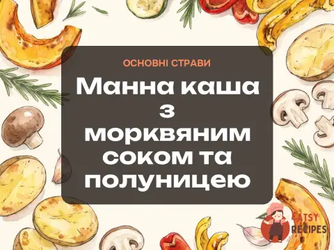 Манна каша з морквяним соком та полуницею