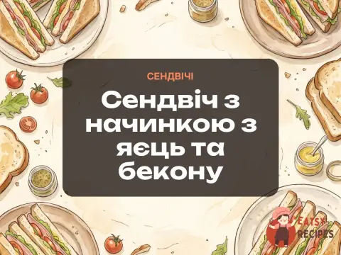 Сендвіч з начинкою з яєць та бекону
