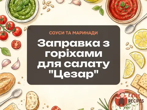 Заправка з горіхами для салату "Цезар"