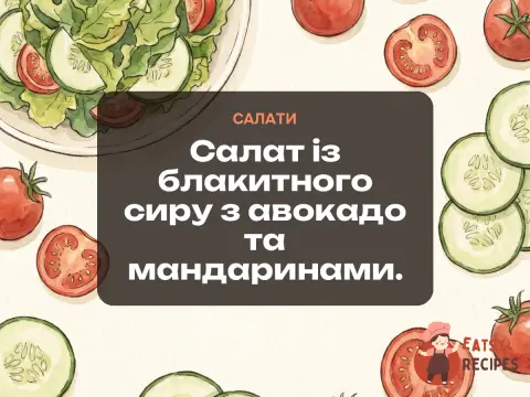Салат із блакитного сиру з авокадо та мандаринами.