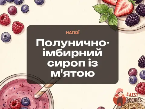 Полунично-імбирний сироп із м'ятою