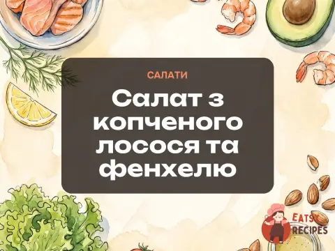 Салат з копченого лосося та фенхелю