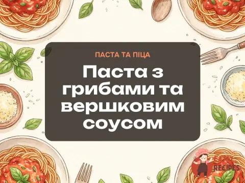 Паста з грибами та вершковим соусом
